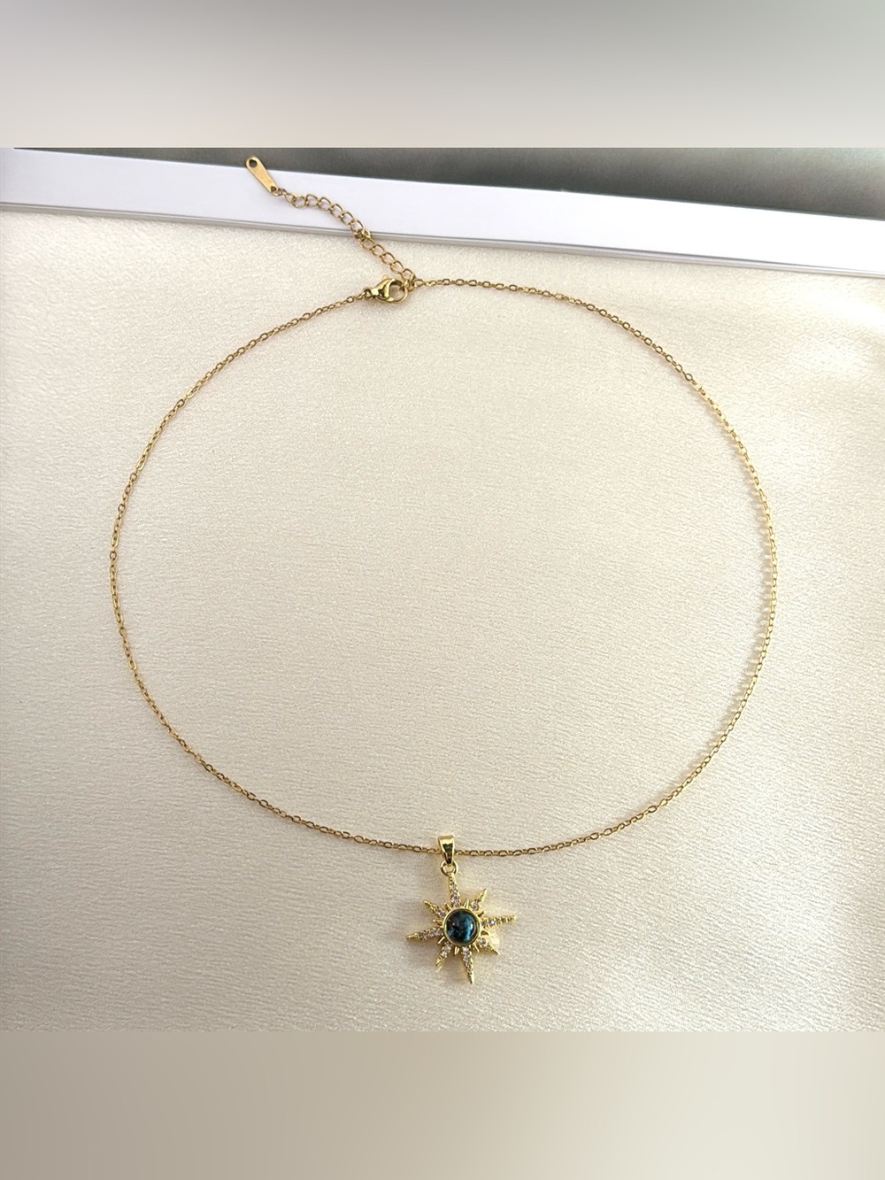 CZ Sun Pendant Necklace for Women - Picture 5 of 5